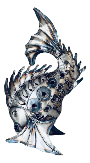 Modern Metal Fish Sculpture with Subtle Reflections