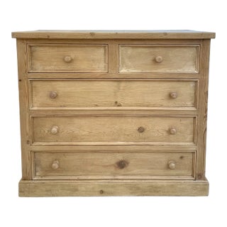 Rustic European Solid Pine Chest of Drawers For Sale