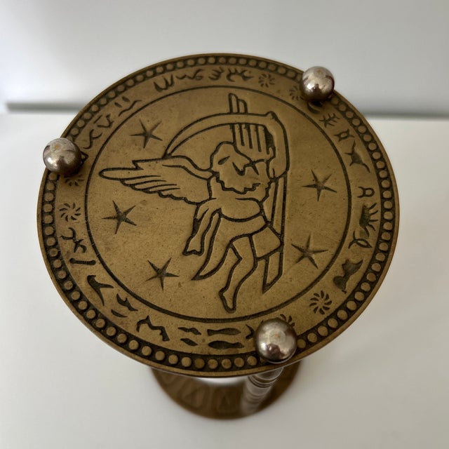 Grand Tour Vintage Brass Celestial Cherub Hourglass With White Sand For Sale - Image 3 of 7