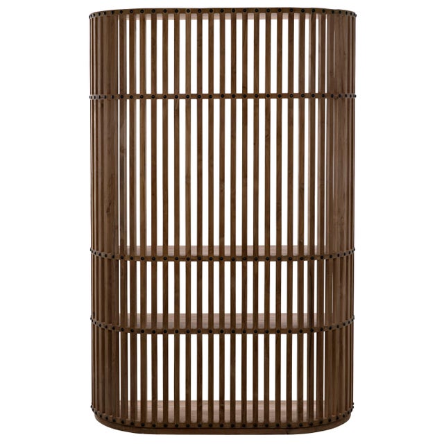 NOIR Opal Curved Bookcase, Teak For Sale In Los Angeles - Image 6 of 8