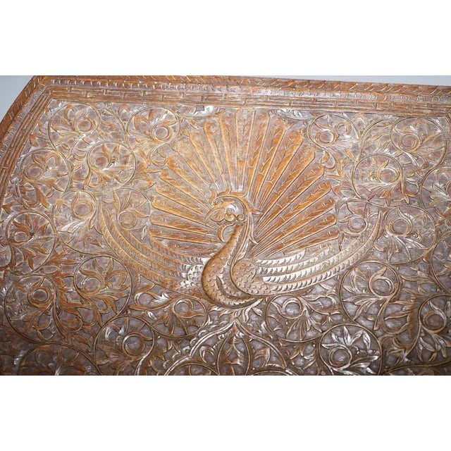 Burmese Hand-Carved Peacock Sewing Table or Cupboard with Open Top, 1880s For Sale - Image 5 of 18