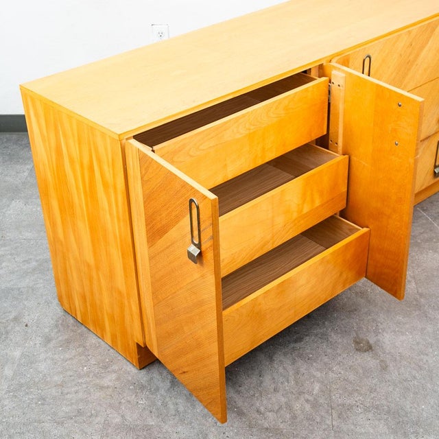 Mid Century Danish Modern Credenza Dresser Cabinet 6 Drawers Blonde Canadian MCM For Sale - Image 11 of 12