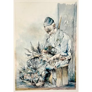 Seymour Rosenthal, Old Jewish Lower East Side NYC Chicken Plucking Seymour Rosenthal Lithograph For Sale