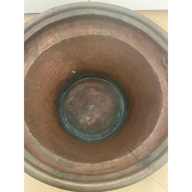 Antique Primitive Copper Basin Bucket Dovetail Cramp Seam For Sale - Image 9 of 10