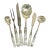 1920s Antique English Hollywood Regency Mother of Pearl Sterling Silver Serving Utensils - Set of 6 For Sale
