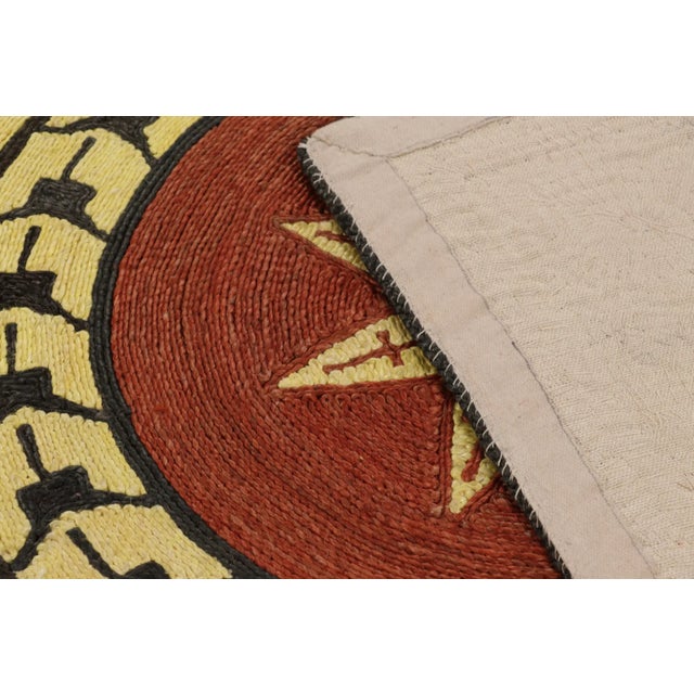 Brick Red Modern Classics Brick Red & Gold Abaca Suzani Rug by Rug & Kilim, India For Sale - Image 8 of 10