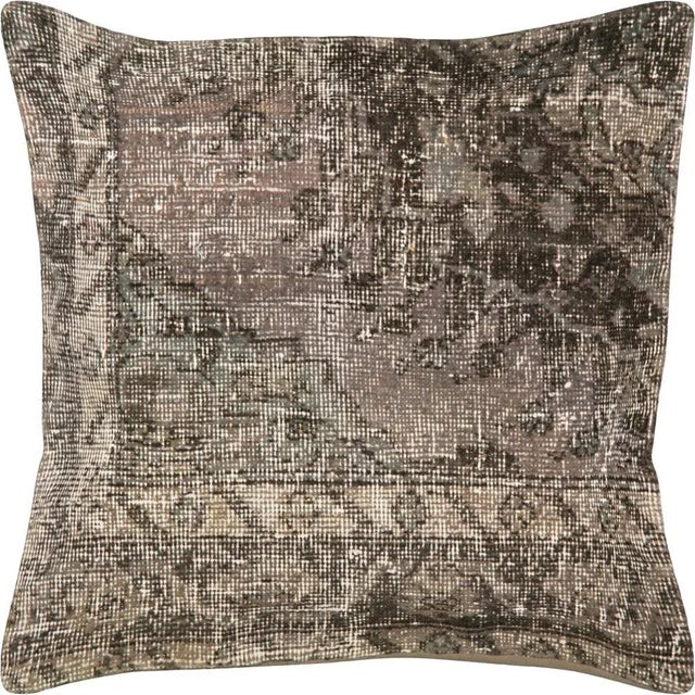 Art Deco 1960s Overdyed Turkish Oushak Pillow 24" X 24" For Sale - Image 3 of 6