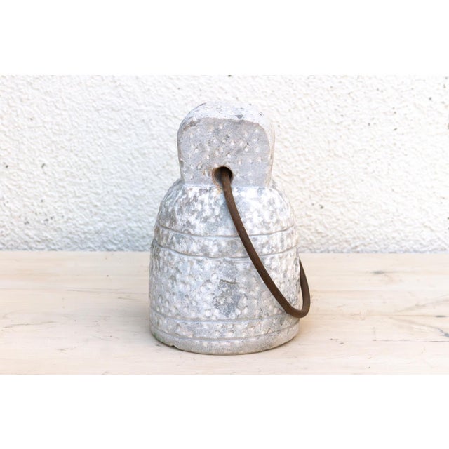 1980s Bell Form Carved Stone Door Stop For Sale - Image 5 of 9