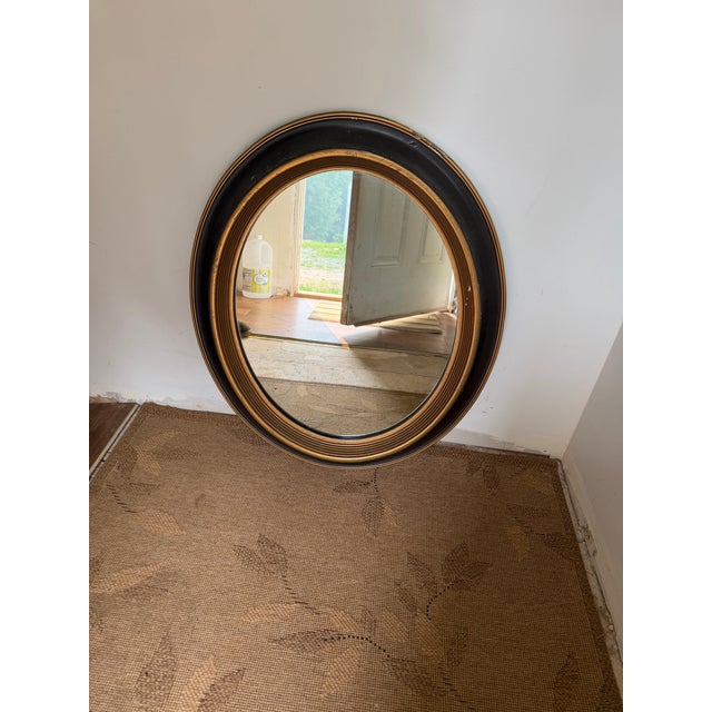 Victorian 19th Century Walnut Oval Porthole Mirror For Sale - Image 3 of 12