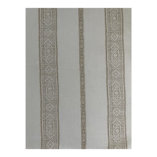 Carolina Irving Patmos Stripe Made Of: 100% Linen Fabric in Taupe 1 1/2 Yards For Sale