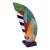 "Eclipse 19" by Michael Gustavson, Raku Ceramic Sculpture on Marble Base, Sage Orange and Blue-Grey Glaze, Contemporary California Art, Vibrant Colors For Sale