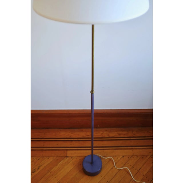 Rare 1950's Lilac painted metal and Brass Floor lamp Model S-1871 by Hans-Agne Jakobsson. Produced by the designers own...