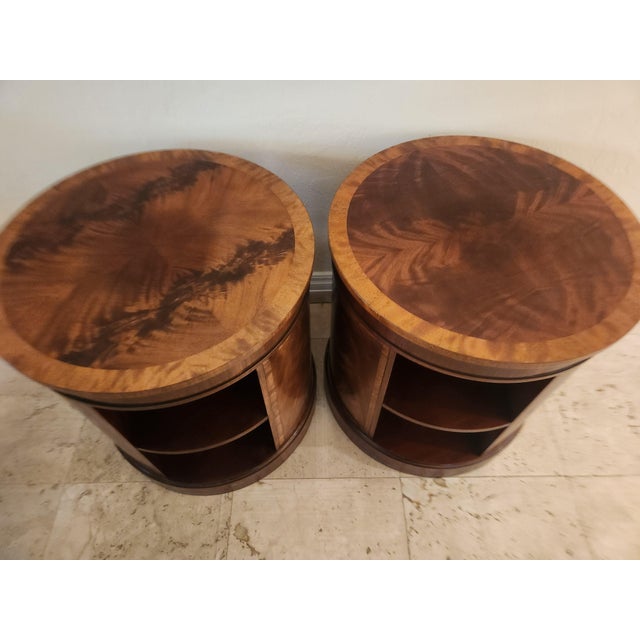 Set of Round Baker Mahogany Book Tables For Sale In Miami - Image 6 of 12