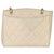 Chanel Vintage Beige Quilted Lambskin CC Shoulder Tote For Sale - Image 4 of 9