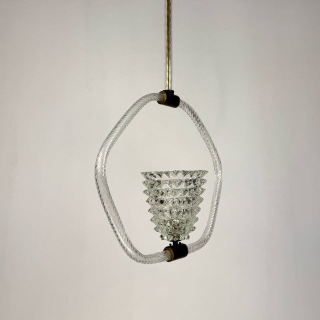 Murano Rostrato Glass Pendant Lamp from Barovier & Toso, 1940s, in Good conditions. Designed 1920 to 1949 This piece is...