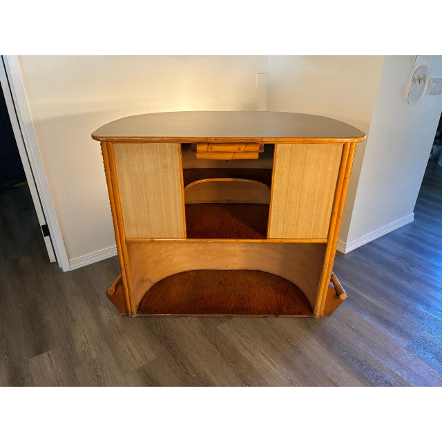 Vintage Mid Century Stacked Bamboo Tiki Bar For Sale - Image 13 of 15