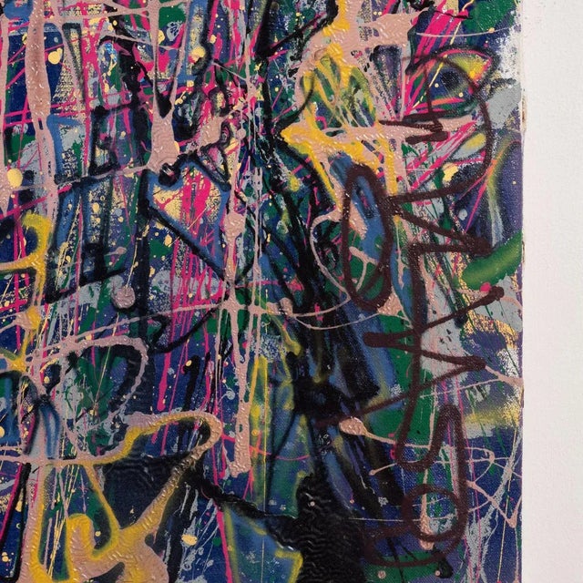 "Portrait of a Smoking Man" Contemporary Modernist Abstract Figurative Oil Painting by Costain For Sale - Image 4 of 8