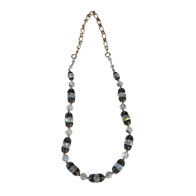 Vintage Czech Cristal Necklace With Gold Tone Chain For Sale In New York - Image 6 of 6