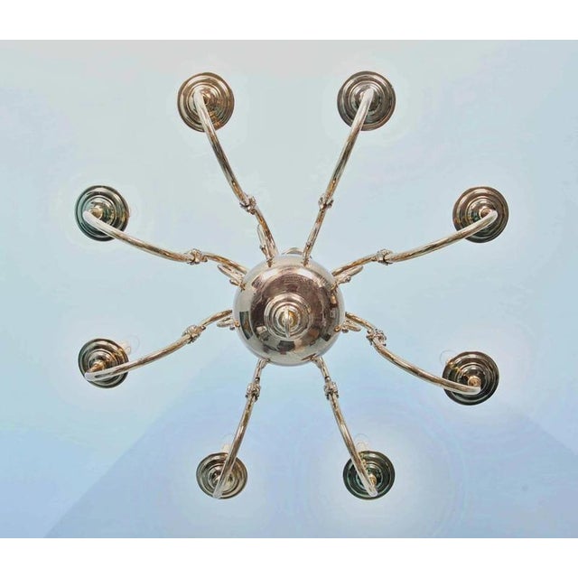 Dutch Gilt Brass 8-Armed Chandelier For Sale - Image 3 of 6