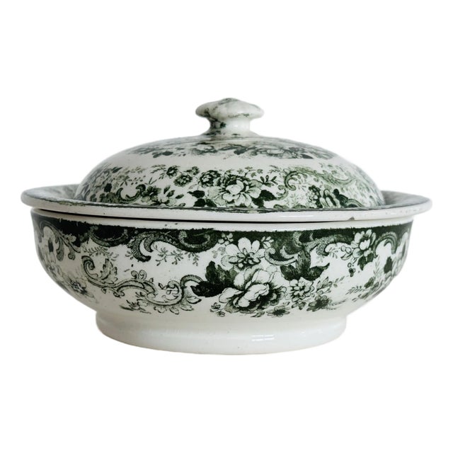 Late 19th Century Minton Genevese Green & White Covered Cheese Dish For Sale