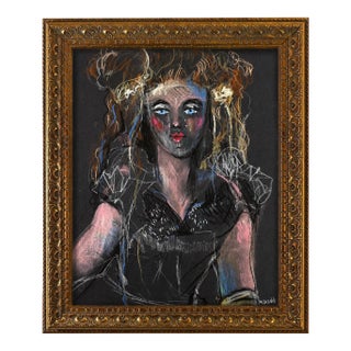 "Steam Queen " Pastel Figurative Drawing For Sale