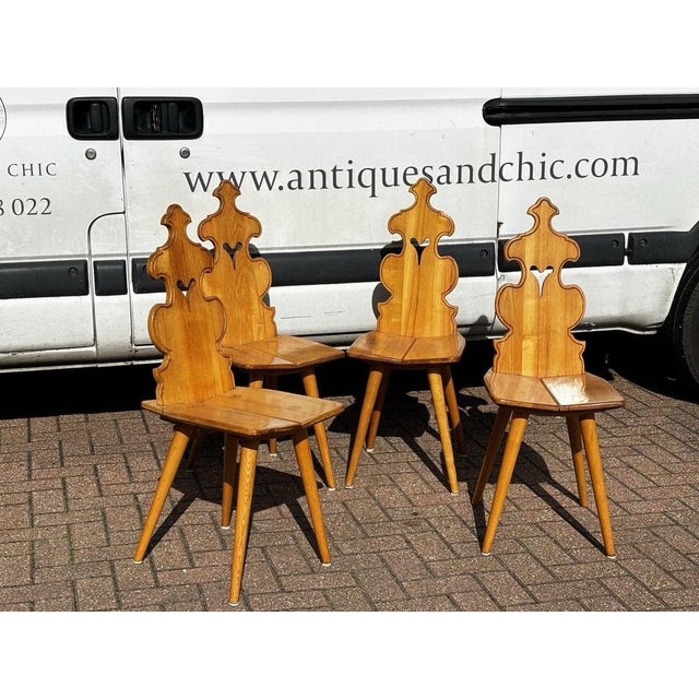 Vintage Elm Dining Chairs by Cepelia, Set of 4 For Sale - Image 5 of 8