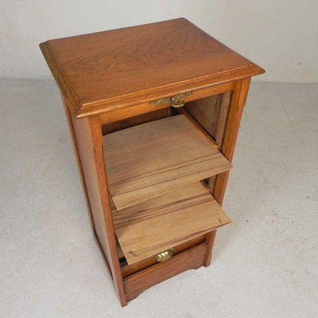 Oak Roller Shutter Cabinet with Shutter, 1930s For Sale - Image 9 of 18