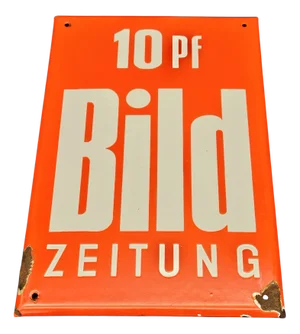 Enamel Bild Zeitung Sign, 1950s-1960s