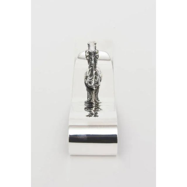 Hermès Vintage Hermes Rare Silver-Plate Equestrian PaperHolder and Desk Accessory Signed For Sale - Image 4 of 8