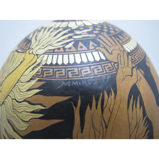 Yiannis Nomikos Homoerotic Mythology Large Trojan Painting Art Ostrich Egg 1979 For Sale - Image 10 of 12