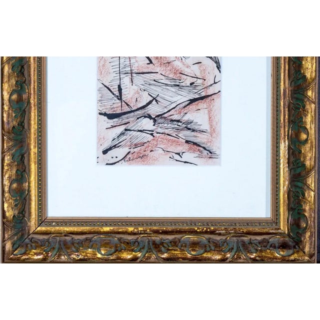 Red 1950s Elizabeth Erlanger Abstract Mixed Media on Paper (C. Mid-Century) For Sale - Image 8 of 10