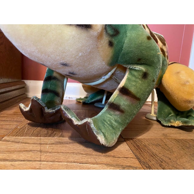 Green 1950s Vintage Steiff Mohair Frog Footstool Ottoman For Sale - Image 8 of 11
