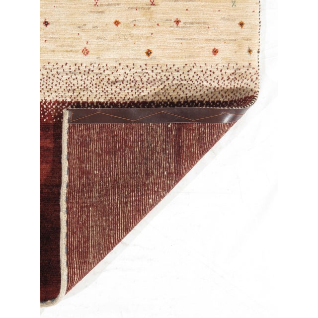 1980s Vintage Hand-Knotted Persian Gabbeh Rug 4'0" X 6'2" For Sale - Image 5 of 5