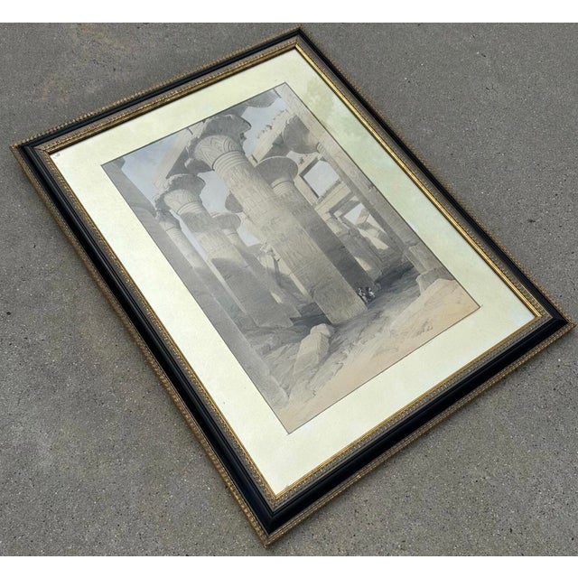 David Roberts Oblique View of the Hall of Columns Karnak Antique Print 1846, Framed For Sale - Image 9 of 12