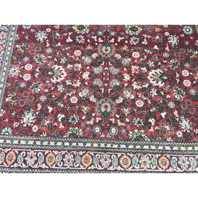 Very nice Turkish rug with beautiful floral design and beautiful colors with orange, blue and green, finely hand knotted...
