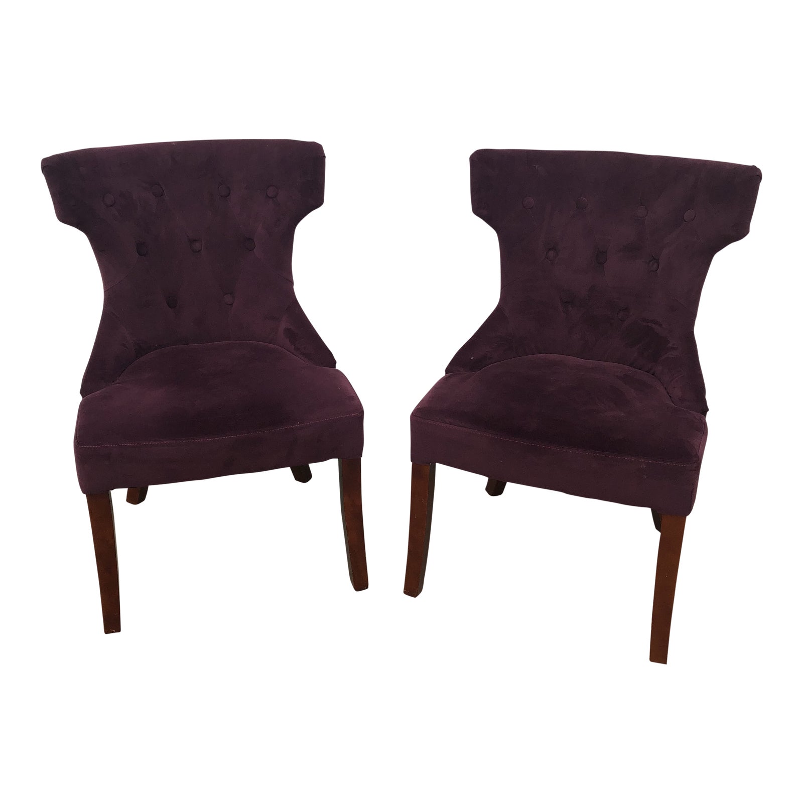 Purple Velvet Side Chairs a Pair Chairish