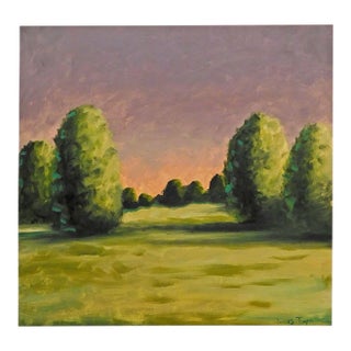 James Thorpe Purple Sky Hand Signed Acrylic Landscape For Sale