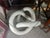 Abstract Vintage Wooden White Knot Side Table/Coffee Table With Glass Top For Sale - Image 3 of 4