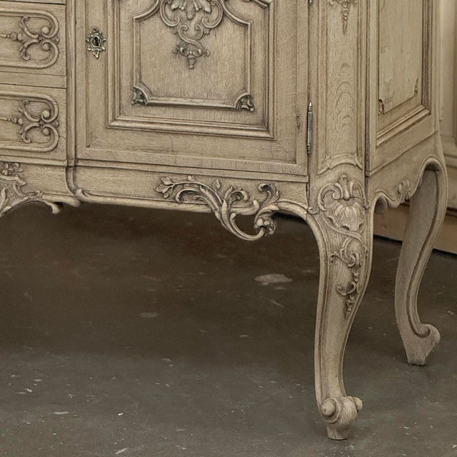 Sand Antique Liege Regence Style Country French Buffet ~ Credenza in Stripped Oak For Sale - Image 8 of 18