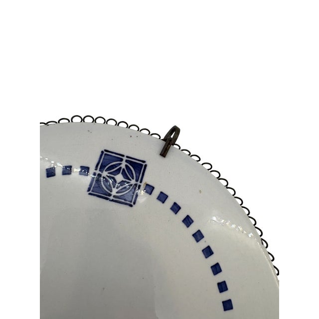 Antique German Art Deco Porcelain Round Trivet Tile For Sale - Image 10 of 11