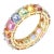 8.31 Ct Cushion Cut Multi Sapphire 18k Gold Eternity Band Ring 7 For Sale