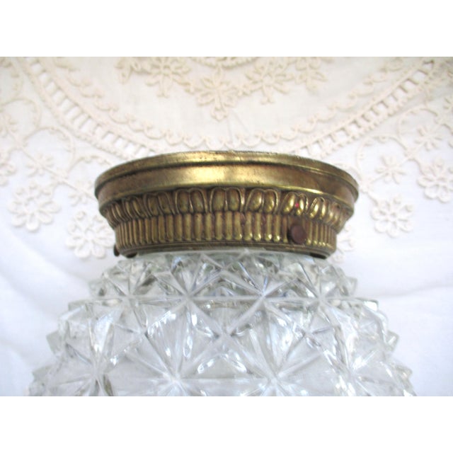 Vintage L & S Fixtures Hollywood Regency Diamond Cut Crystal Flush Mount 10" Ceiling Light For Sale In Columbia, SC - Image 6 of 8