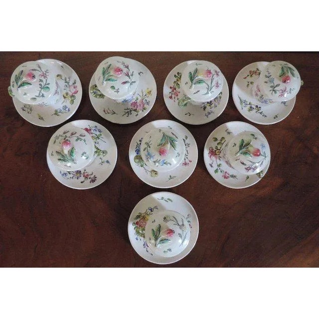 19th Century 19th Century Veuve Perrin French Faience Tin Glaze Pottery Pots De Creme- 16 Pieces For Sale - Image 5 of 11