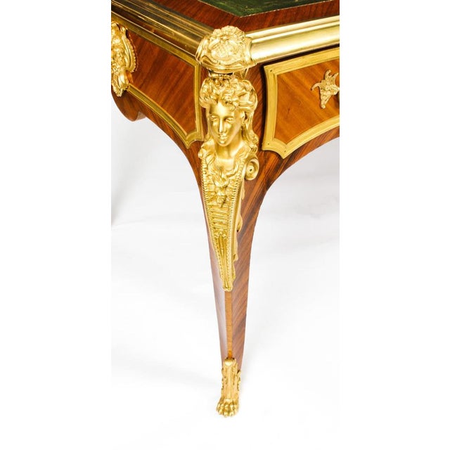 Brown 19th Century French Louis Revival Ormolu Bureau Plat Desk For Sale - Image 8 of 18