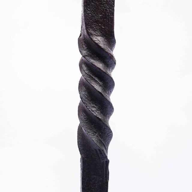 Black Wrought Iron Standing Candleholder, 1890s For Sale - Image 8 of 11