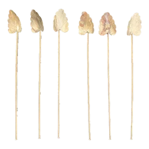 Mid 20th Century Mexican Cocktail Bar Drinks Stirrers Straws or Iced Tea Spoons in Sterling Silver Leaf Design- Set of 6