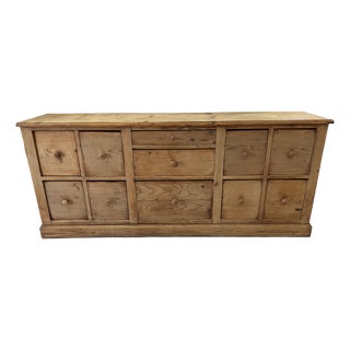 Vintage Workshop Cabinet with Drawers in Fir, 1950s For Sale