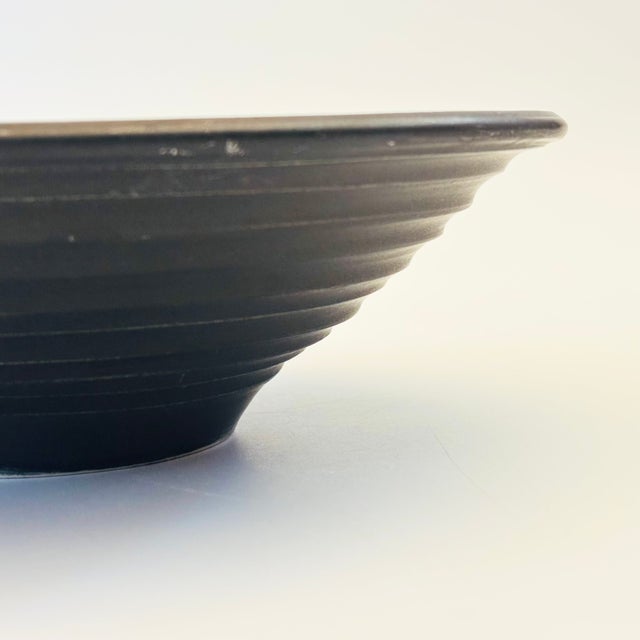 Black Abstract Studio Pottery Bowl For Sale - Image 4 of 10