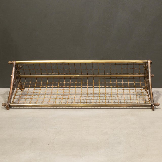 Victorian Vintage Cast Iron and Solid Brass New South Wales Railroad Traincar Luggage Rack c.1970 For Sale - Image 3 of 6