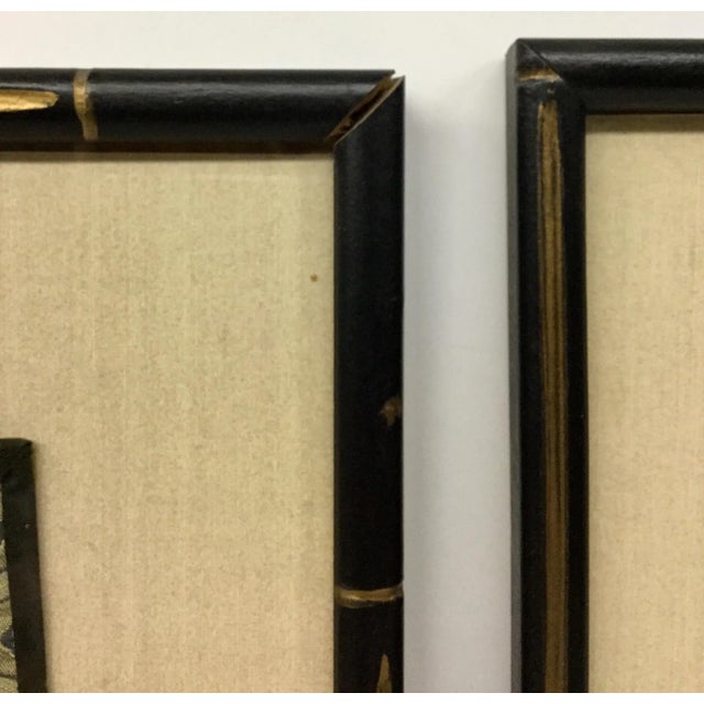 1960s 1960s Vintage Framed & Matted Chinese Silk Embroidered Panels- a Pair For Sale - Image 5 of 13